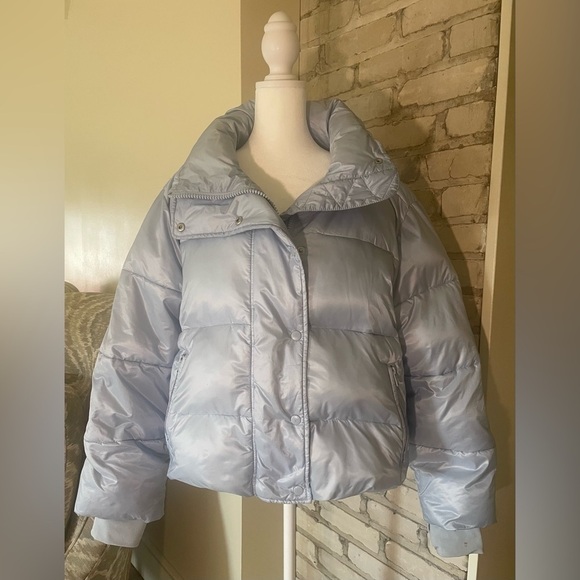 Gap Big Puff Cropped Jacket, Light Blue, Sz, Med. - Picture 2 of 16